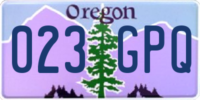 OR license plate 023GPQ