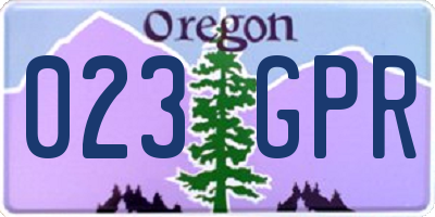 OR license plate 023GPR
