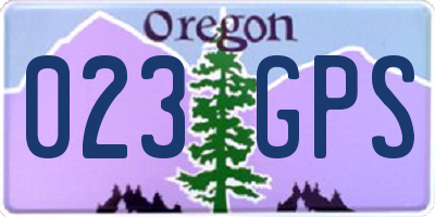 OR license plate 023GPS