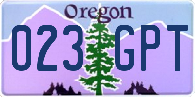 OR license plate 023GPT