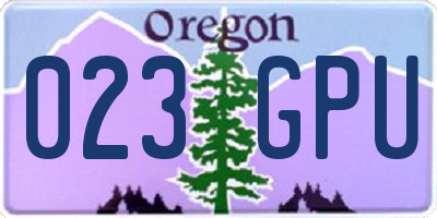 OR license plate 023GPU