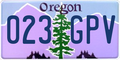 OR license plate 023GPV