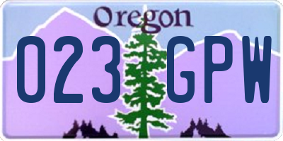 OR license plate 023GPW