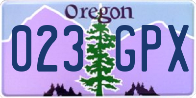 OR license plate 023GPX
