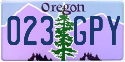 OR license plate 023GPY