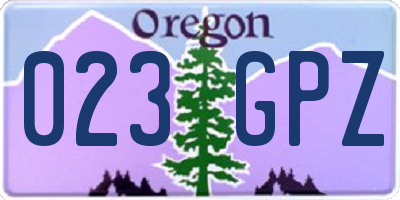OR license plate 023GPZ