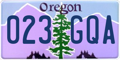 OR license plate 023GQA