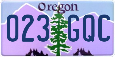 OR license plate 023GQC