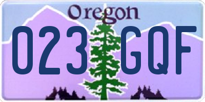 OR license plate 023GQF