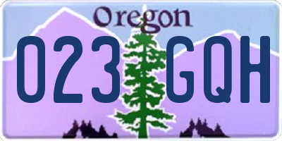 OR license plate 023GQH
