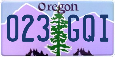 OR license plate 023GQI
