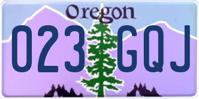 OR license plate 023GQJ