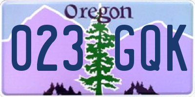 OR license plate 023GQK