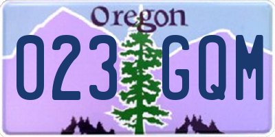 OR license plate 023GQM