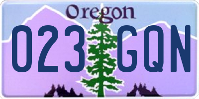 OR license plate 023GQN