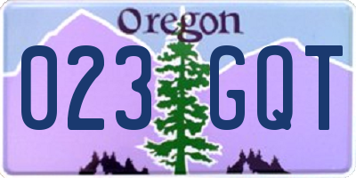 OR license plate 023GQT