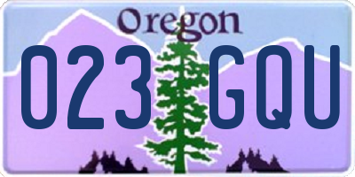 OR license plate 023GQU