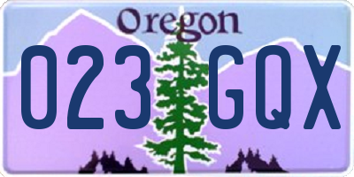 OR license plate 023GQX