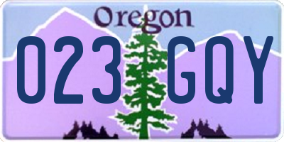 OR license plate 023GQY