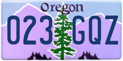 OR license plate 023GQZ