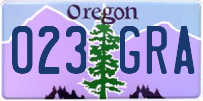 OR license plate 023GRA