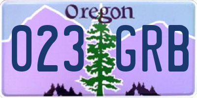 OR license plate 023GRB