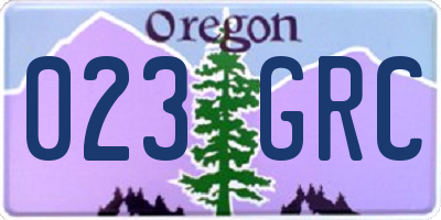 OR license plate 023GRC
