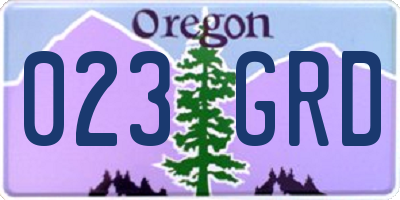 OR license plate 023GRD