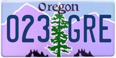 OR license plate 023GRE