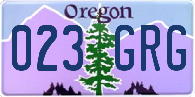 OR license plate 023GRG