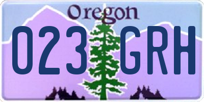 OR license plate 023GRH