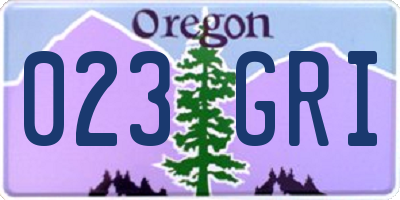 OR license plate 023GRI