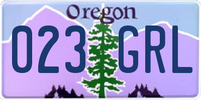OR license plate 023GRL