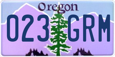 OR license plate 023GRM