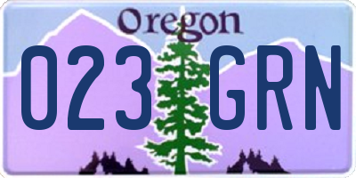 OR license plate 023GRN