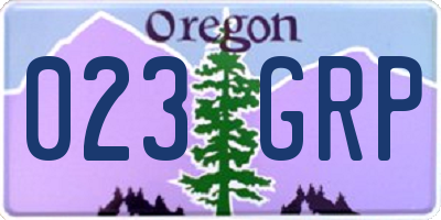 OR license plate 023GRP