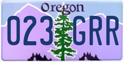 OR license plate 023GRR
