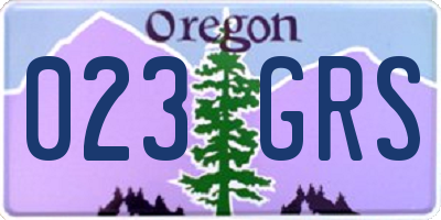 OR license plate 023GRS