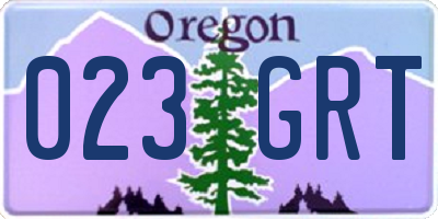 OR license plate 023GRT