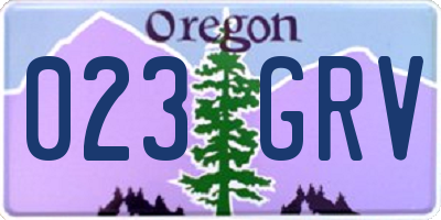 OR license plate 023GRV