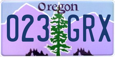 OR license plate 023GRX