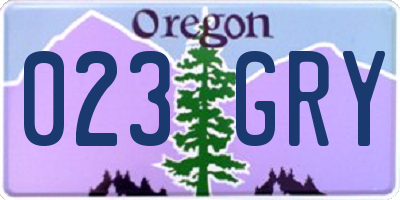 OR license plate 023GRY