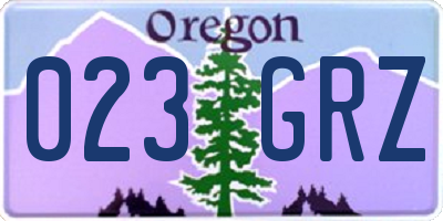 OR license plate 023GRZ