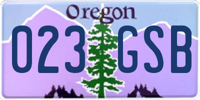 OR license plate 023GSB