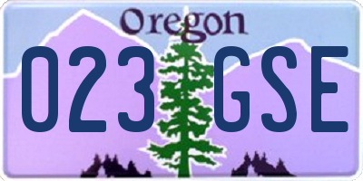 OR license plate 023GSE