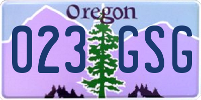OR license plate 023GSG