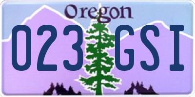 OR license plate 023GSI