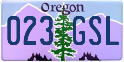 OR license plate 023GSL