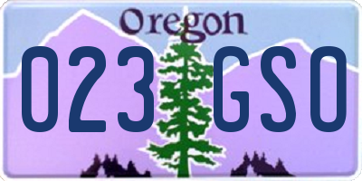 OR license plate 023GSO