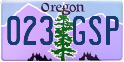 OR license plate 023GSP
